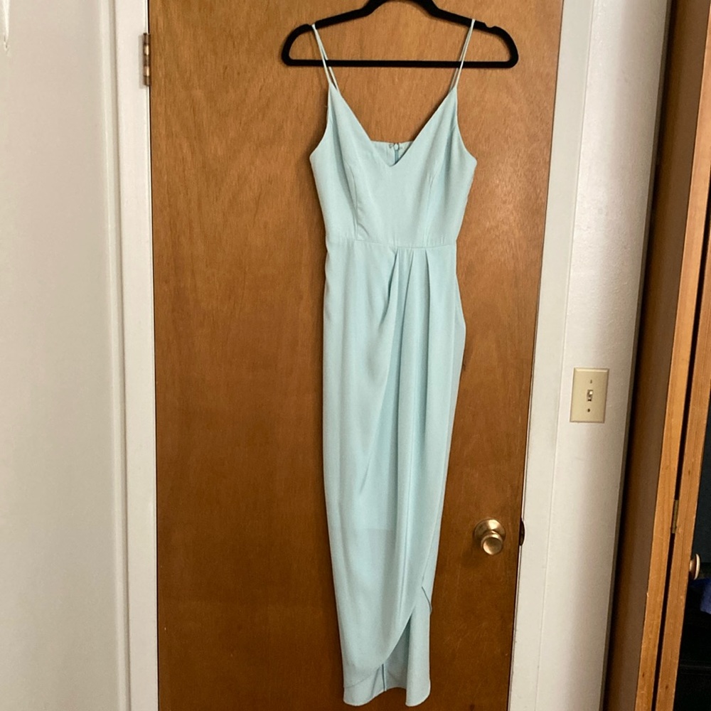 Long aqua formal dress